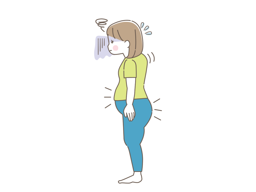 姿勢が悪い女性